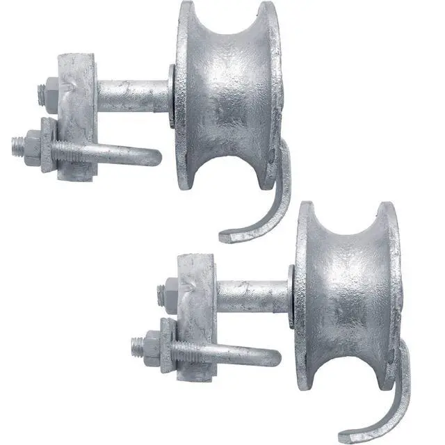 Alt view image 2 of 6 - 6" CHAIN LINK ROLLING GATE HARDWARE KIT: (Chain Link Fence Gate Parts) (6" Rut Runner, 2 Track Wheels, 6 Track Brackets, 1 Rolo Latch)