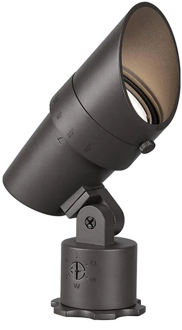 Main image of WAC Landscape Lighting, LED 120V Line Voltage Medium Size Accent Light with Adjustable Beam Angle and Integral Brightness Control 3000K Warm White Built-in LED in Bronze