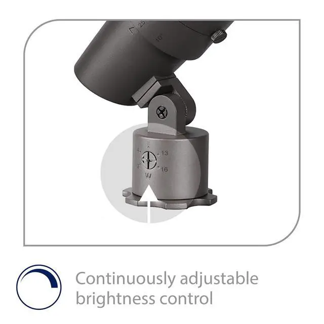 Alt view image 3 of 6 - WAC Landscape Lighting, LED 120V Line Voltage Medium Size Accent Light with Adjustable Beam Angle and Integral Brightness Control 3000K Warm White Built-in LED in Bronze