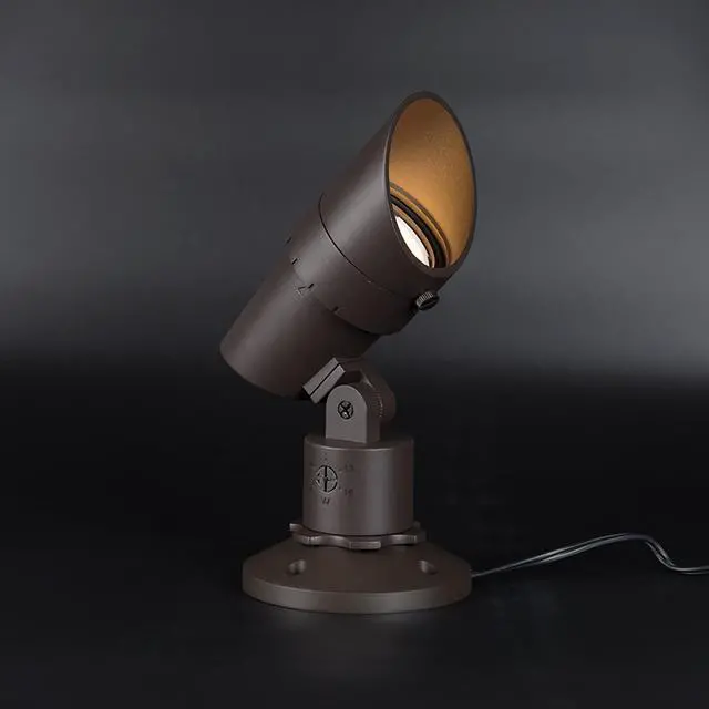Alt view image 5 of 6 - WAC Landscape Lighting, LED 120V Line Voltage Medium Size Accent Light with Adjustable Beam Angle and Integral Brightness Control 3000K Warm White Built-in LED in Bronze
