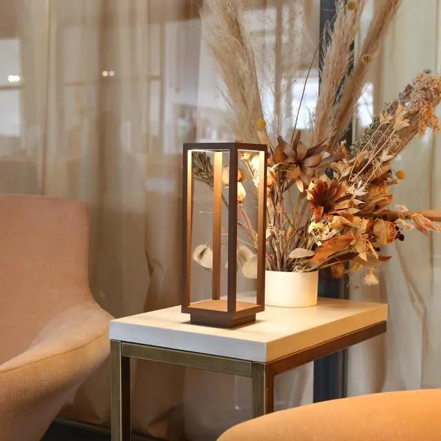 Alt view image 5 of 6 - Home Pro Lamp, Rechargeable Cordless Table Lamp with Touch Controls, Suitable for Indoor and Outdoor, Dimmer, 3000 K, Height 11.6 Inches, Rust Color