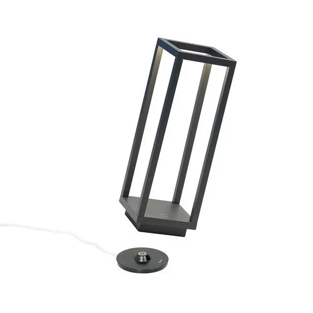 Alt view image 6 of 6 - Home Pro Lamp, Rechargeable Cordless Table Lamp with Touch Controls, Suitable for Indoor and Outdoor, Dimmer, 3000 K, Height 11.6 Inches, Dark Grey Color