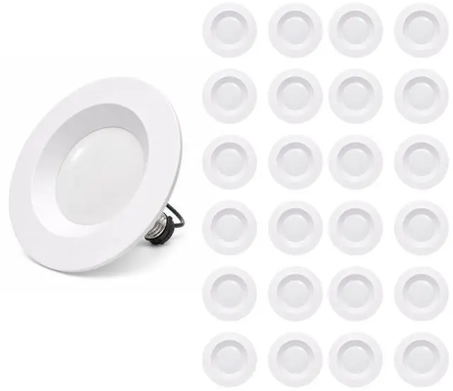 Main image of Smooth Reflector Trim Retrofit Kit, 6 Inch Dimmable LED 5CCT 2700K 3000K 3500K 4000K 5000K Downlight Recessed Lighting, 14 Watt, 1200 Lumens, Round Panel, ES Qualified, UL Listed (24)