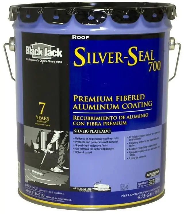 Main image of APOC 208 Silver Guard-F Fibered Aluminum Roof Coating, 5 Gallons, Provides a Bright & Long-Lasting Finish to Reflect Sun's Heat & Lower Cooling Costs