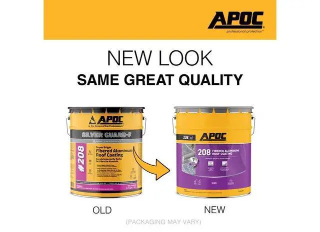 Alt view image 5 of 6 - APOC 208 Silver Guard-F Fibered Aluminum Roof Coating, 5 Gallons, Provides a Bright & Long-Lasting Finish to Reflect Sun's Heat & Lower Cooling Costs