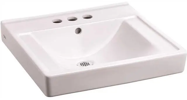 Main image of 9024004EC.020 Decorum Wall-Hung Bathroom Sink with Everclean and 4" Centers, White