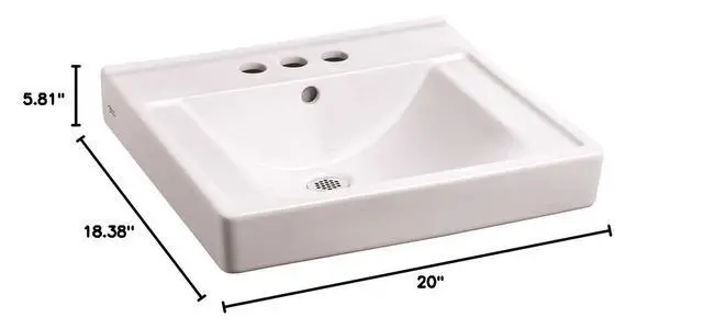 Alt view image 5 of 5 - 9024004EC.020 Decorum Wall-Hung Bathroom Sink with Everclean and 4" Centers, White