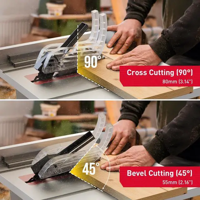 Alt view image 5 of 6 - 4600RPM Portable Table Saw 10 inch, 15Amp Tablesaw, 90°Cross Cut & 0-45°Cutting, Multifunctional Benchtop with 36T Blade for DIY, Furniture Making, Woodworking