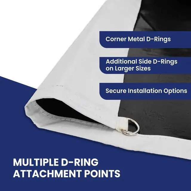 Alt view image 5 of 6 - Tarps Now 15x15 ft Leak Diverter Tarp & Roof Rain Diverter 12 Mil Reinforced Poly Ceiling & Roof Leak Tarp with Drain Flange for Emergency Leaks D-Ring Corners Connects to 3/4" Garden Hose