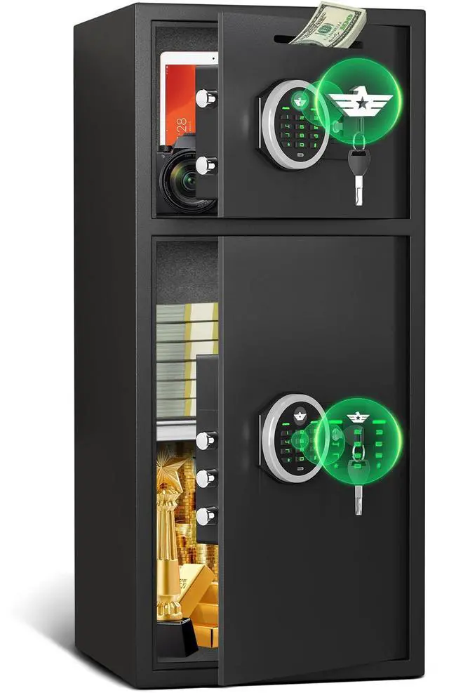 Main image of Safe Box, 7.0 Cub Extra Large Home Safe Fireproof Waterproof with Backlit Keypad & Adjustable Shelf, Money Safe with Deposit Slot & Dual Alarm System, Security Box for Money Valuables