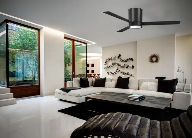 Alt view image 2 of 6 - Roto Flush 52" Hugger LED Ceiling Fan F644L-CL - Coal