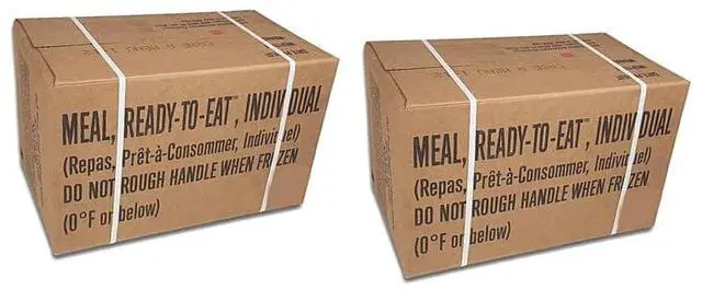 Alt view image 2 of 6 - MRE Meals Ready to Eat A and B bundle cases 2025, 2026 inspection. Genuine Military US surplus emergency food bulk supply full box with heater