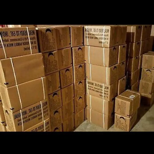 Alt view image 3 of 6 - MRE Meals Ready to Eat A and B bundle cases 2025, 2026 inspection. Genuine Military US surplus emergency food bulk supply full box with heater