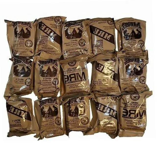 Alt view image 5 of 6 - MRE Meals Ready to Eat A and B bundle cases 2025, 2026 inspection. Genuine Military US surplus emergency food bulk supply full box with heater