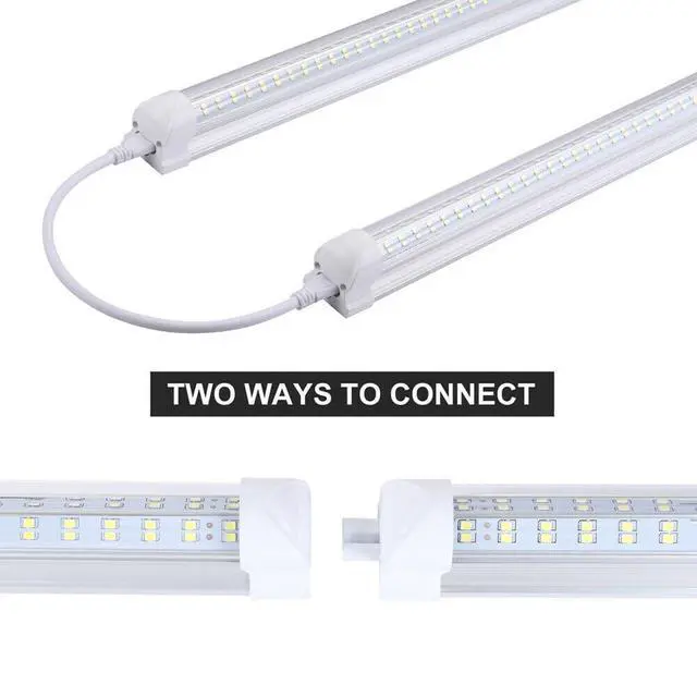 Alt view image 5 of 6 - T8 LED Light Tube, 4FT 60W, 6500Lm, 6500K Cool White Clear Cover, 4FT Tube Light,Linkable Integrated Fixture,T8 LED Shop Light for Garage,Warehouse,25PCS