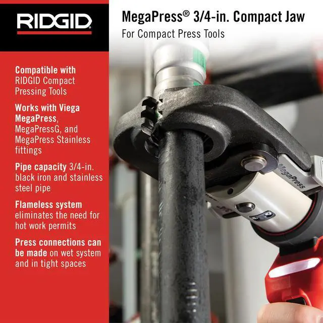 Alt view image 2 of 6 - 48438 3/4" MegaPress Jaw for Compact Press Tools