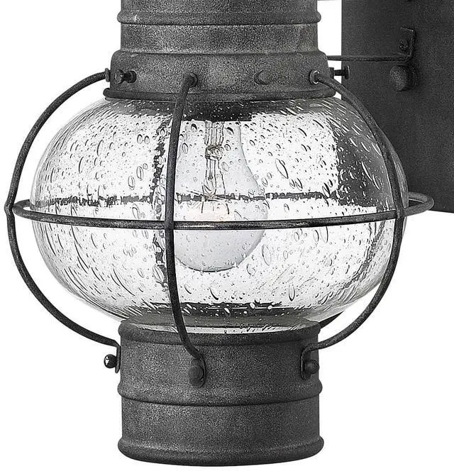 Alt view image 3 of 6 - Cape Cod 2200DZ Medium Wall Mount Onion Lantern, Clear Seedy Glass, Wet Rated, Aged Zinc