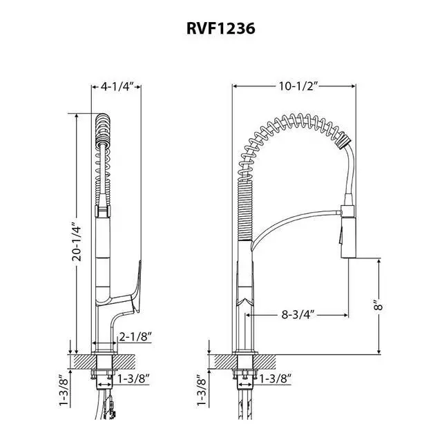 Alt view image 6 of 6 - Seneca Stainless Steel Single Handle Pull Down Kitchen Faucet Modern Sharp Style with Pre-Rinse Sprayer - RVF1236BN