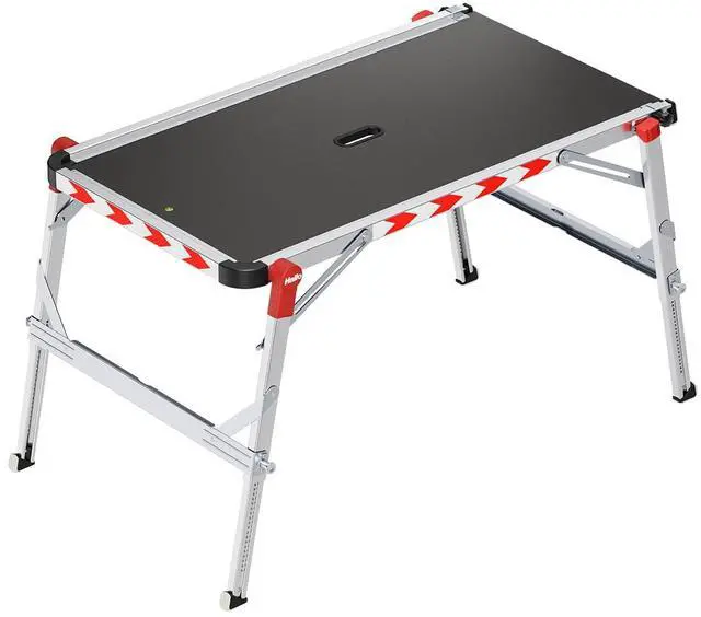 Main image of TP2 Plus | Work & Staircase Platform | Length and Height-Adjustable Telescopic Rails and feet | Integrated Bubble Level | for use with Step stools & stepladders