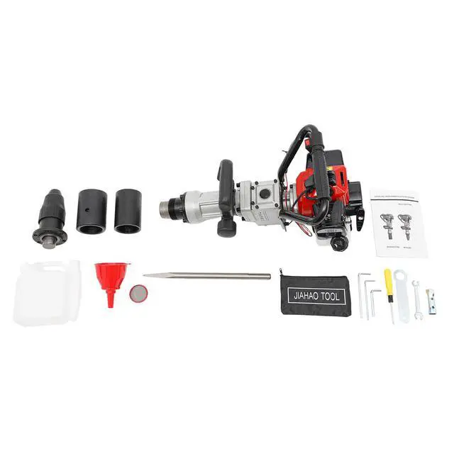 Alt view image 6 of 6 - Upgrade T-Post Driver, 32.7CC 2-Stroke Gas-Powered Fence Post Driver, Heavy-Duty Petrol Pile Driver with SDS Max Drill and Conversion Head, New Model for Efficient Installation