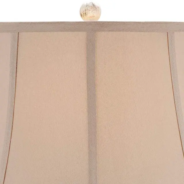Alt view image 3 of 6 - Isabella Rustic Country Cottage Core Table Lamps 29" Tall Set of 2 Crackled Ivory Glaze Ceramic Handles Jar Beige Bell Shade for Bedroom Living Room House Bedside Nightstand Office