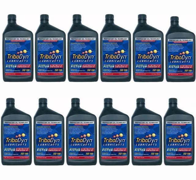 Main image of 8,000-Hour Full Synthetic Non-Detergent Air Compressor Oil - TRI-Guard 1100, ISO 100, SAE 30 Piston Compressors - Case of 12 1 Quart Bottles (12 Quart Case)