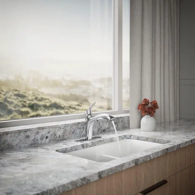 Alt view image 4 of 6 - 30468-CP Rival Single Handle Pull-Out Kitchen Sink Faucet, 1.5 GPM, High-Arch Swing Spout, Two-Function Sprayhead, Polished Chrome
