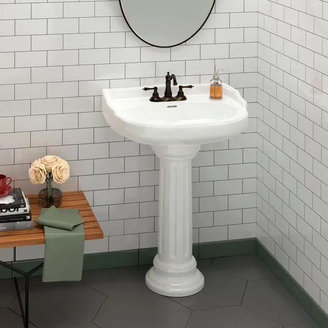 Alt view image 2 of 5 - Victoria Pedestal Lavatory 4" Centerset