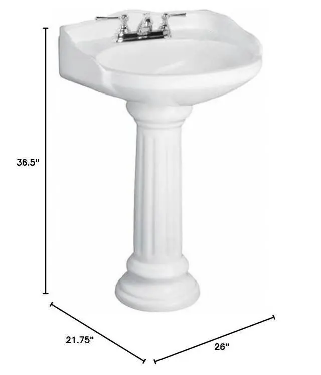 Alt view image 5 of 5 - Victoria Pedestal Lavatory 4" Centerset