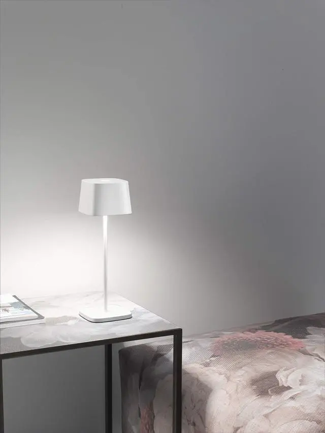 Alt view image 3 of 5 - Ofelia Pro Lamp, Rechargeable Cordless Table Lamp with Touch Controls, Suitable for Indoor and Outdoor, Dimmer, 2700-3000 K, Height 12 Inches, White Color