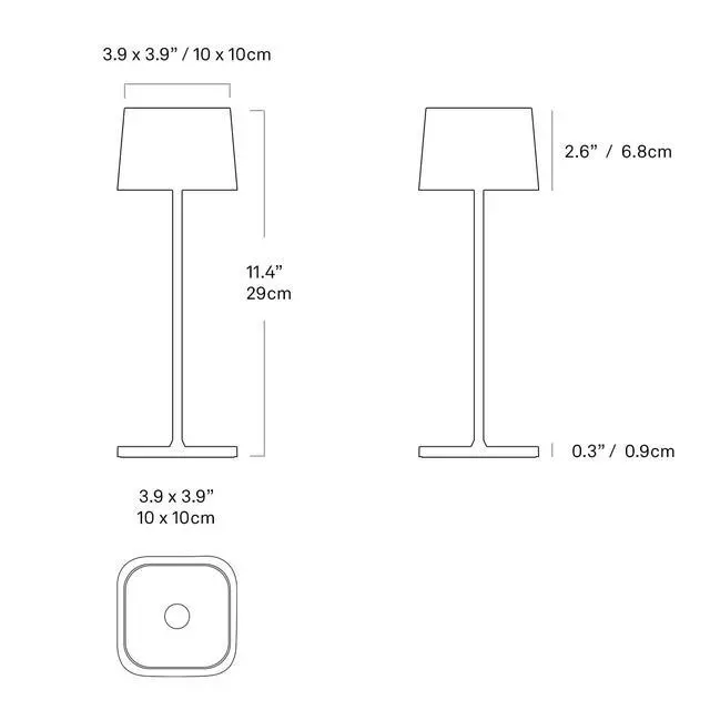 Alt view image 5 of 5 - Ofelia Pro Lamp, Rechargeable Cordless Table Lamp with Touch Controls, Suitable for Indoor and Outdoor, Dimmer, 2700-3000 K, Height 12 Inches, White Color