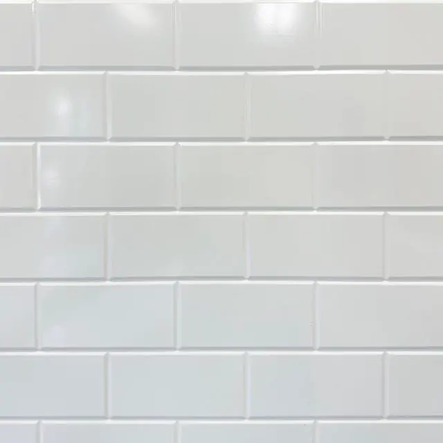 Main image of 129 Subway PVC 2' x 8' Glue-up Backsplash Panels (Covers / 64 sq.ft), Gloss White, 4 Piece