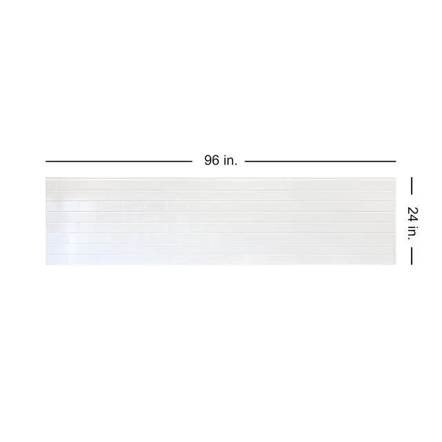 Alt view image 2 of 6 - 129 Subway PVC 2' x 8' Glue-up Backsplash Panels (Covers / 64 sq.ft), Gloss White, 4 Piece