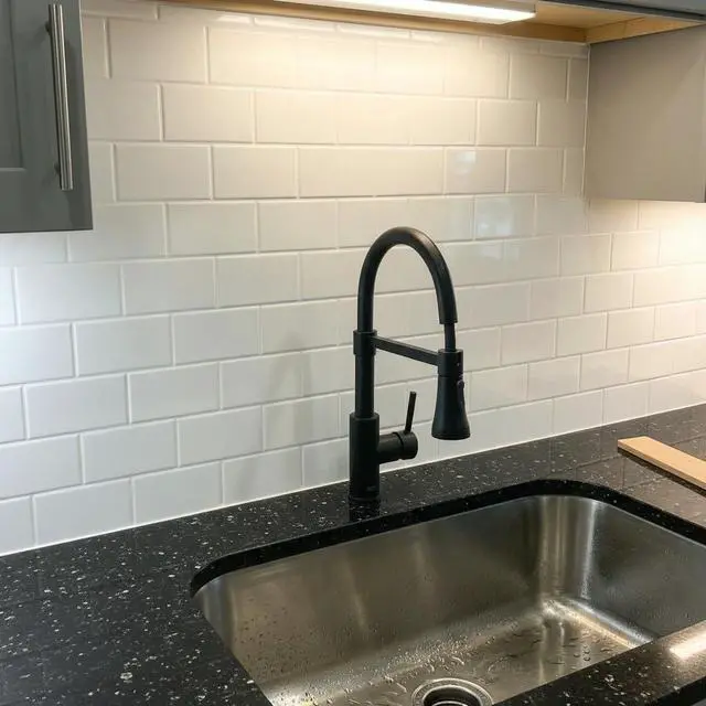 Alt view image 4 of 6 - 129 Subway PVC 2' x 8' Glue-up Backsplash Panels (Covers / 64 sq.ft), Gloss White, 4 Piece