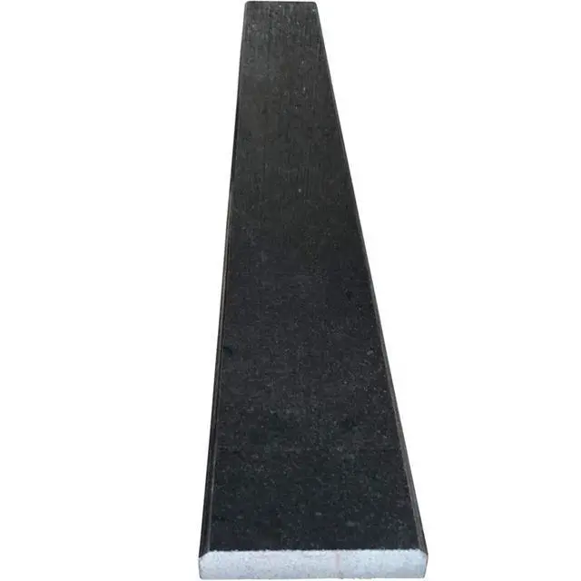 Alt view image 3 of 5 - Shower Curb Threshold Absolute Black Granite Tile (Marble Saddle) Polished, Maintenance Free, Stain Resistant Also for Doorway Floor Transition, Window Sill (6" x 60")