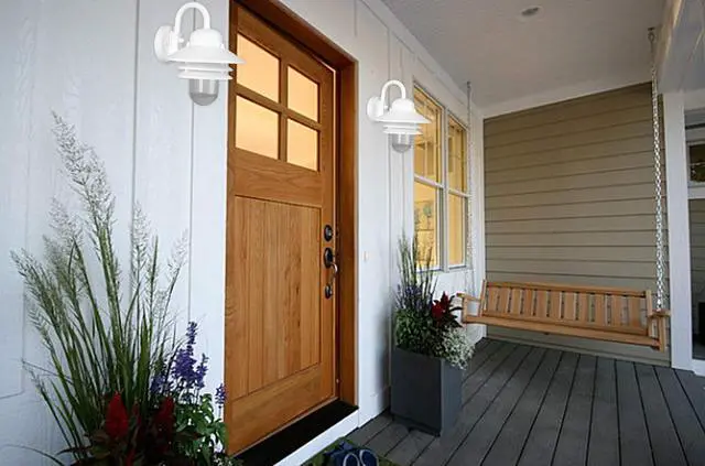 Alt view image 2 of 5 - S75VC Nautical Outdoor Wall Light Fixture Black or White Composite & Clear Acrylic Lens, LED Bulb Included, Non-Corrosive, Made in USA, (White, Warm White (3000K), 4 Pack)