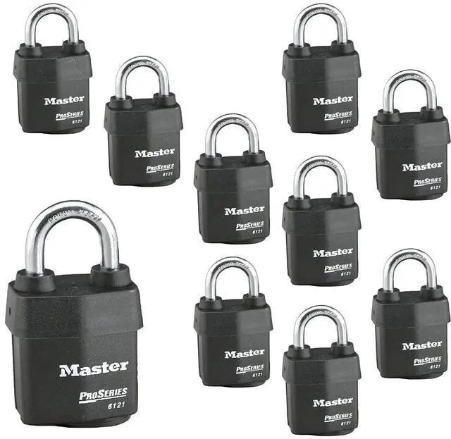 Main image of Ten (10) High Security Pro Series Padlocks w/20 Keys, 6121NKA-10 w/BumpStop Technology