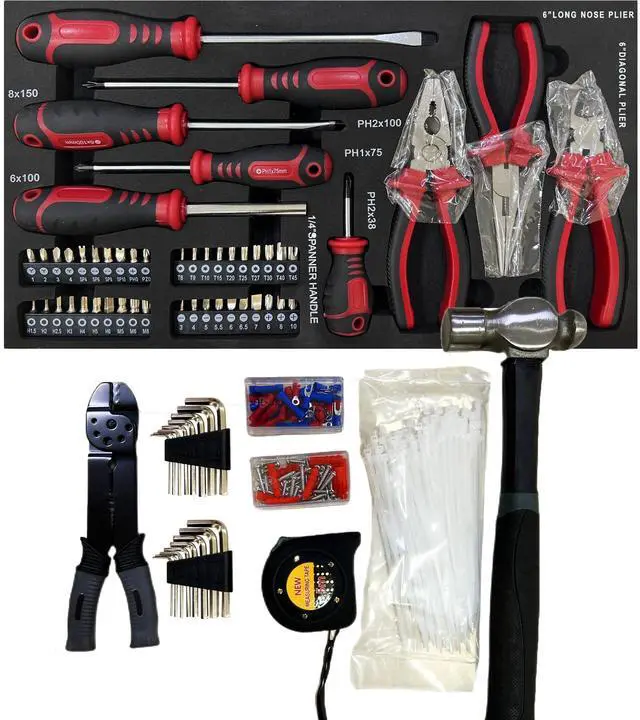 Alt view image 6 of 6 - 439PCS Tool Set, Mechanic Tool Set for Home, Tool Box Set 4-Tier Socket Wrench Ratchet Plier Nails, Home Tool Set Mechanics Kit with 3 Drawers Organizer for Adults Man Handyman, Orange