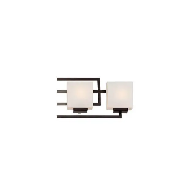 Alt view image 5 of 6 - Lighting on the Square Modern Wall Light Bronze Metal Hardwired 37" 5-Light Fixture Opal Glass Shade for Bedroom Bedside Bathroom Vanity Living Room Hallway Dining House Home