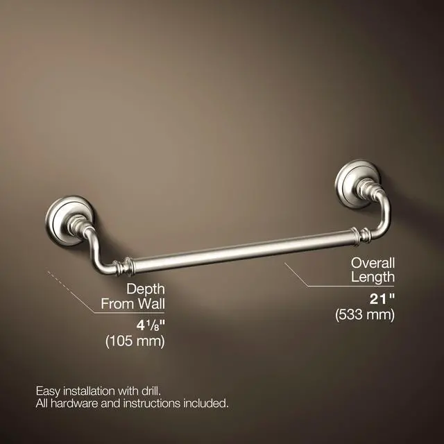Alt view image 4 of 6 - 72567-BN Artifacts® 18" Towel bar, Vibrant Brushed Nickel