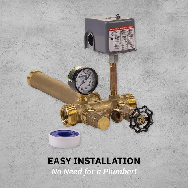 Alt view image 5 of 6 - 1.25 x 14 Tank Tee Kit with UNION Installation Water Well Pressure Tank 40/60 FSG2 pressure switch NO LEAD