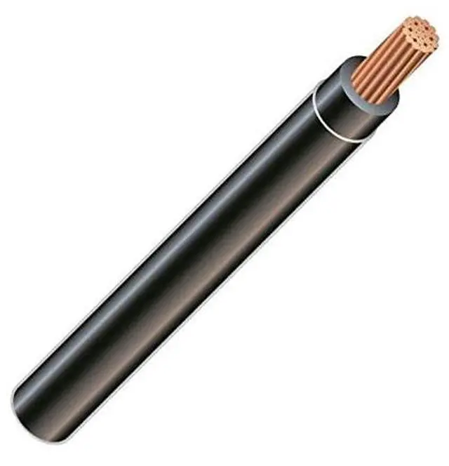 Main image of 4 AWG 19-Stranded THHN Black Copper Building Wire (100Ft Cut)
