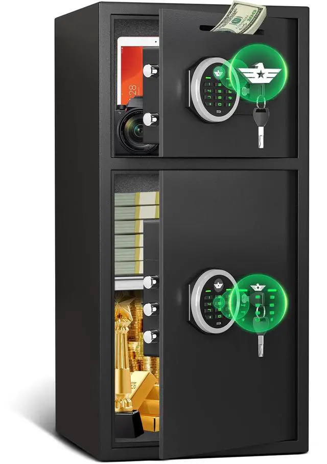 Main image of Large Double Door Safe Box Fireproof Waterproof, 6.0 Cu ft Security Safe with LED Light and Dual Alarm System, Home Safes Digital Keypad and Mute Function, Security Lock Box for Money and Valuables