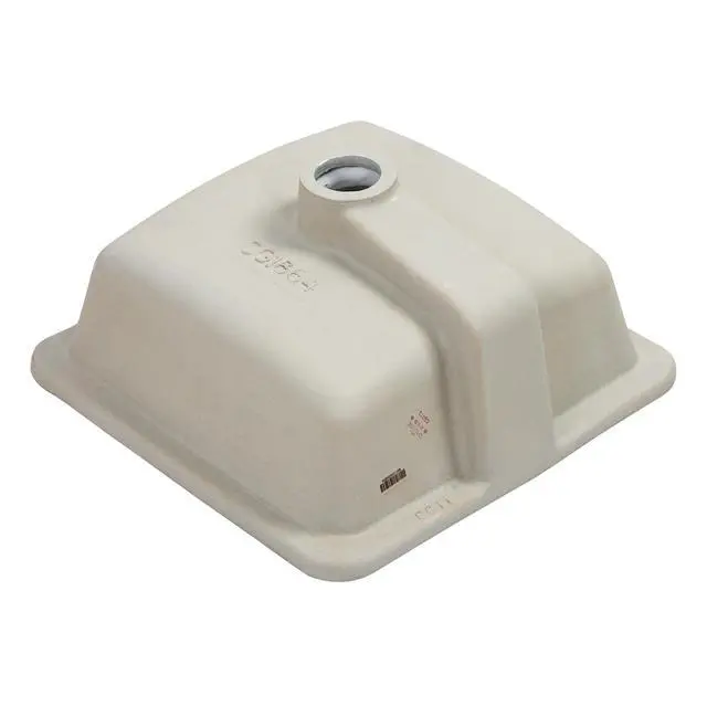 Alt view image 4 of 6 - 14 x 14 inch Undermount Bathroom Vanity Sink White Square Porcelain Ceramic with Overflow - RVB0742