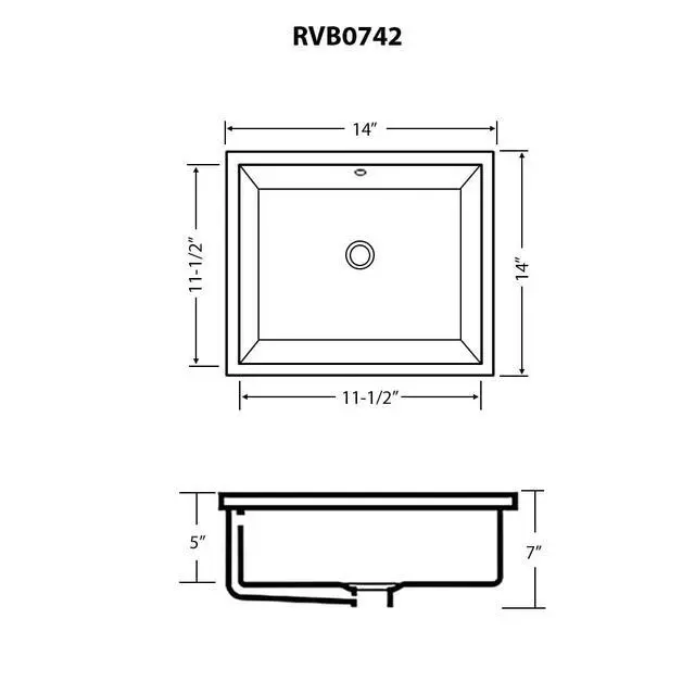 Alt view image 6 of 6 - 14 x 14 inch Undermount Bathroom Vanity Sink White Square Porcelain Ceramic with Overflow - RVB0742