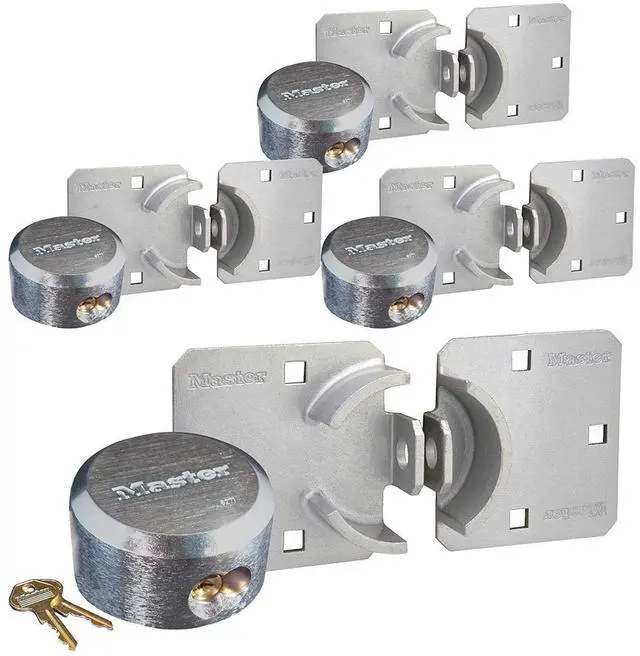 Main image of Hasp/Hidden Shackle Keyed Alike Padlocks w/ 8 Keys, 770-6271KA-4