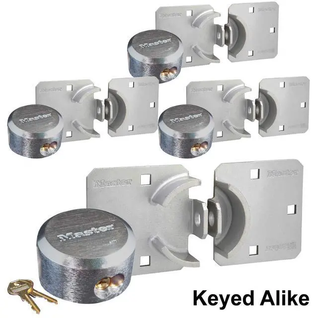 Alt view image 2 of 4 - Hasp/Hidden Shackle Keyed Alike Padlocks w/ 8 Keys, 770-6271KA-4