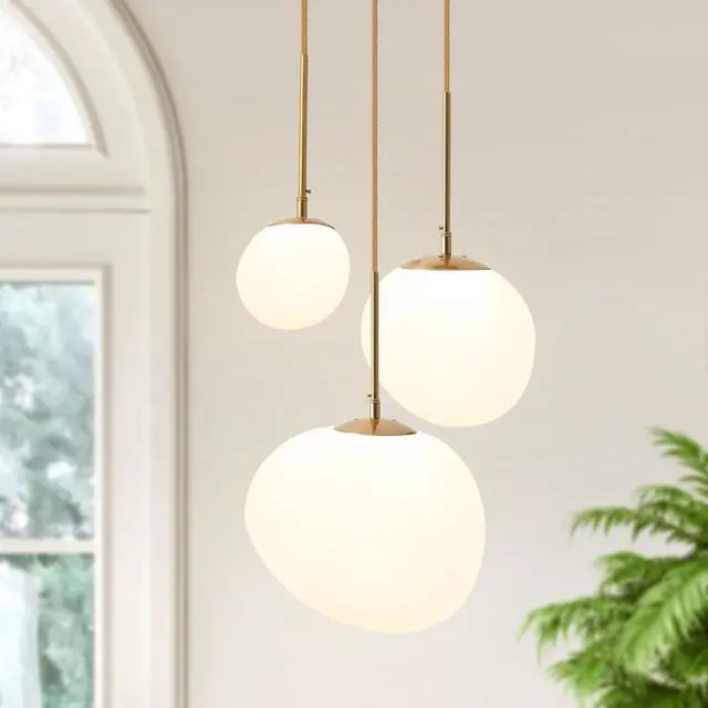 Main image of EFPefect 3 Lights Pendant Light for Kitchen Island Modern Globe Cluster Chandelier Ceiling Light Fixture for Dining Living Room Bedroom