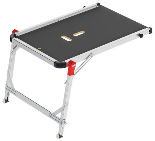Main image of TP1 Staircase Platform - Length and Height-Adjustable Telescopic Rails and feet - Integrated Bubble Level - Two-Hand Safety Unlocking Mechanism - for use with Step stools & stepladders