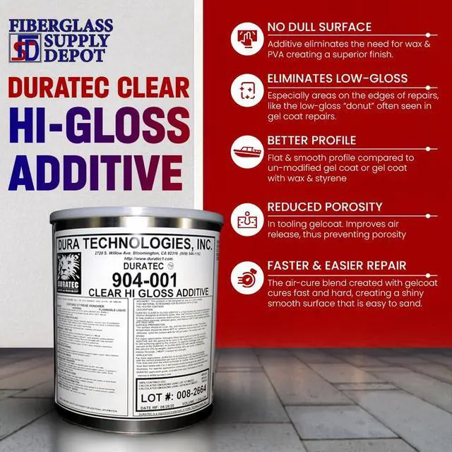 Alt view image 4 of 6 - 904-001 Duratec Clear Hi-Gloss Additive for Gelcoat (Gallon)
